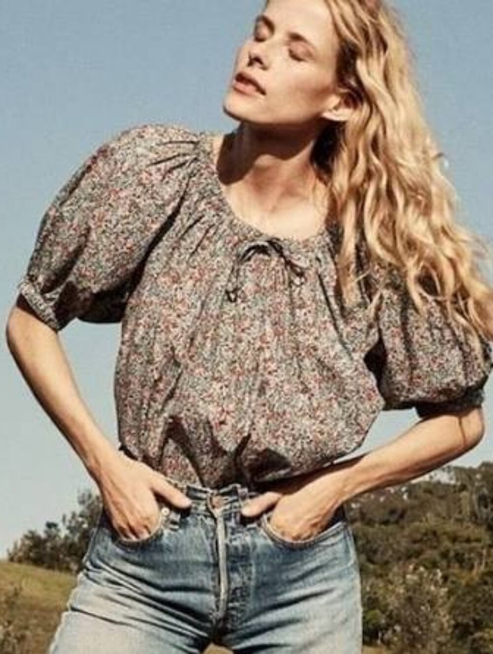 DOEN Sia Top in the Petit Jardin print XL 100% Cotton